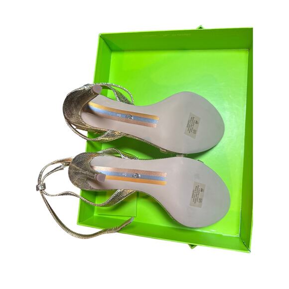 BRAND NEW*Sam Edelman Gemmie Sandals in Amber Gold Metallic Leather - Picture 3 of 4